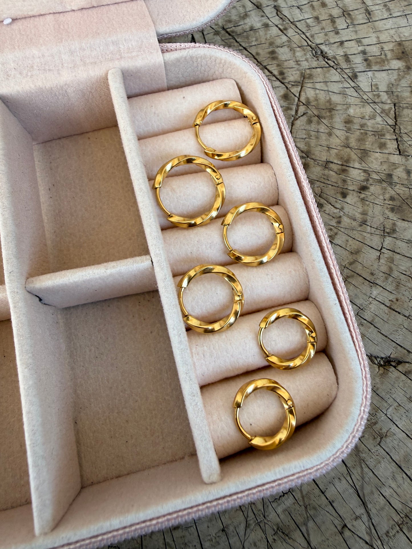 Orecchini tris cerchietti torchon