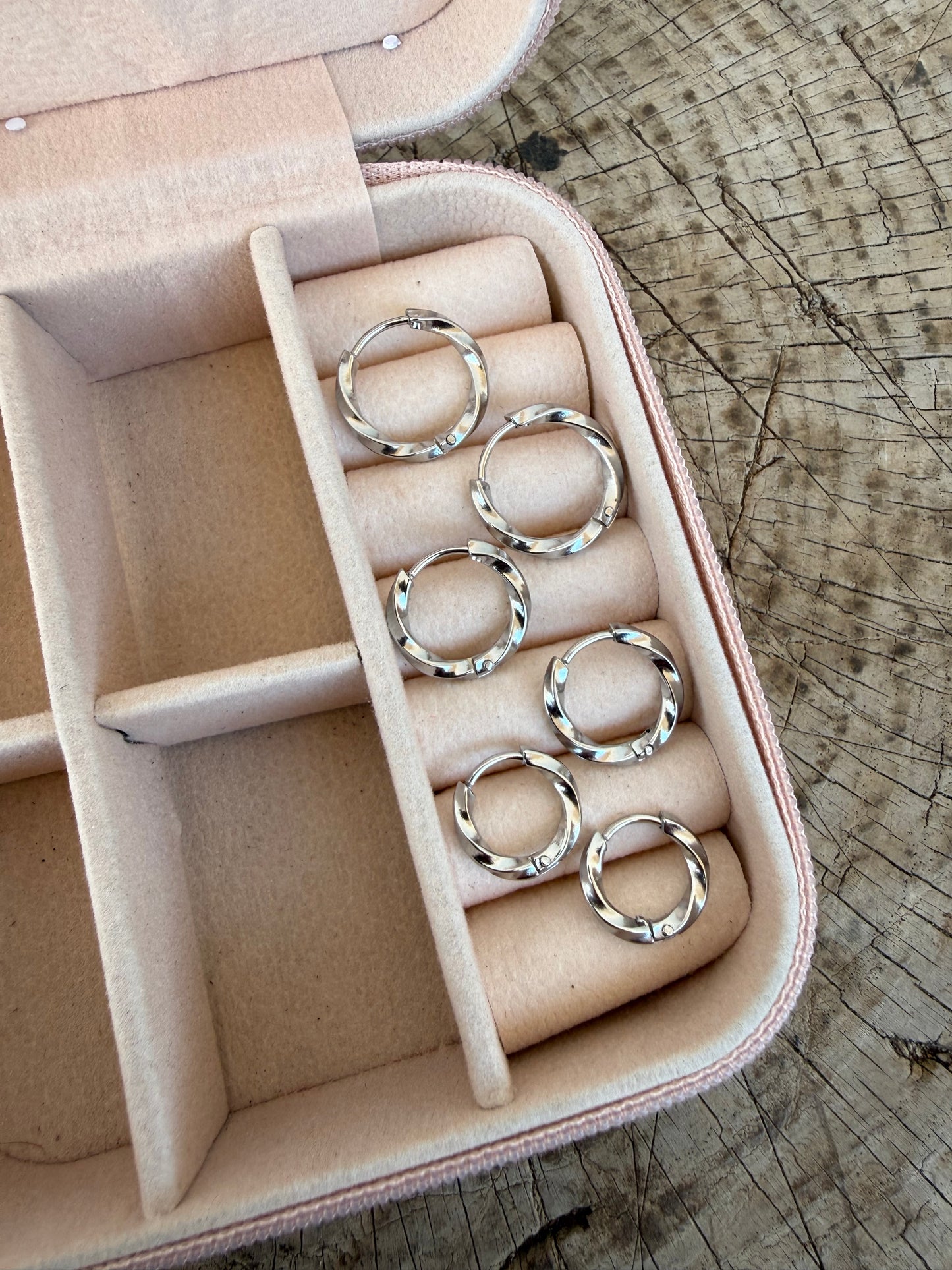 Orecchini tris cerchietti torchon