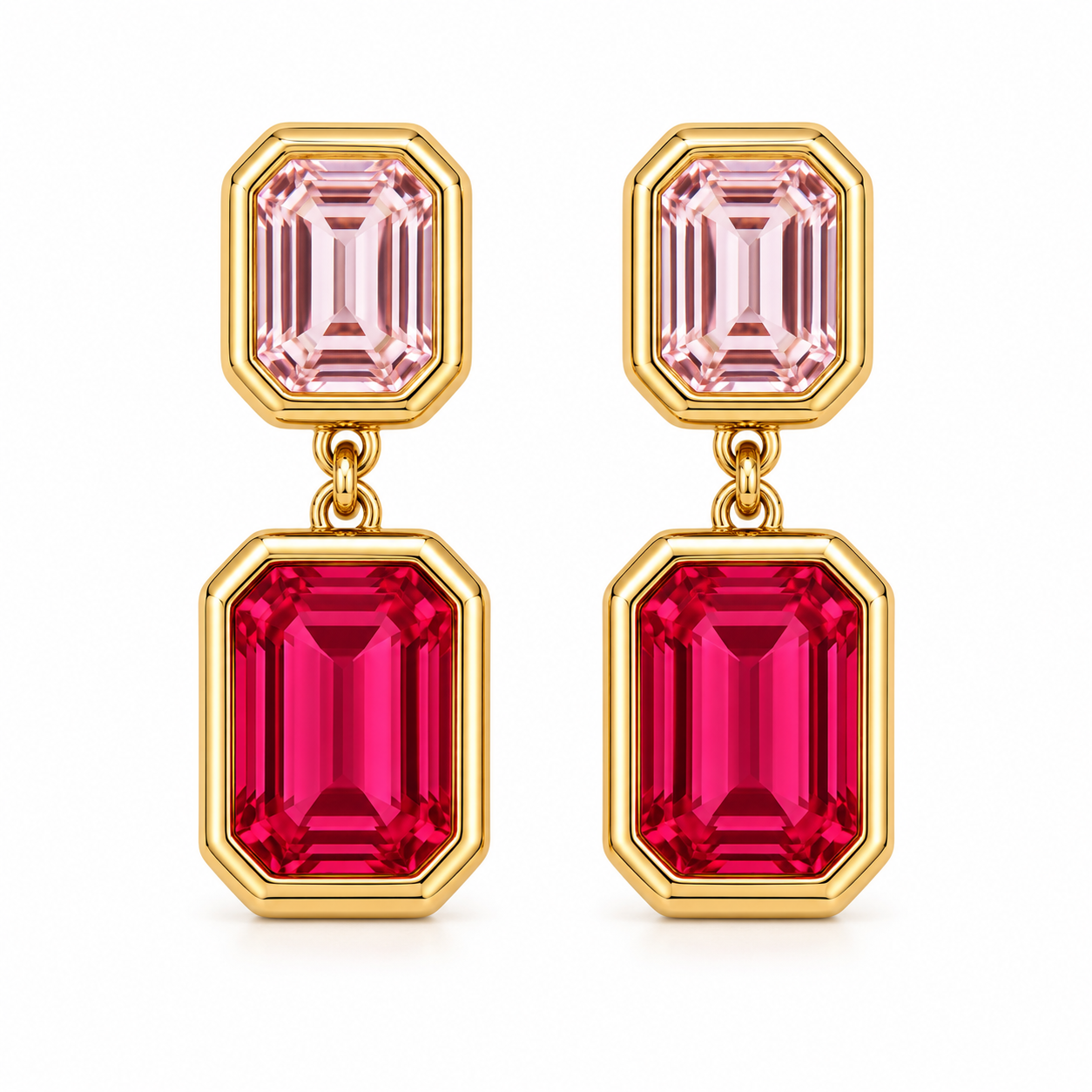 Orecchini Emerald Double Drop Crystal