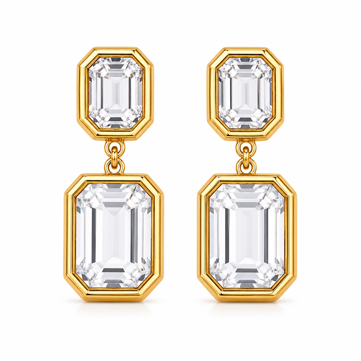 Orecchini Emerald Double Drop Crystal