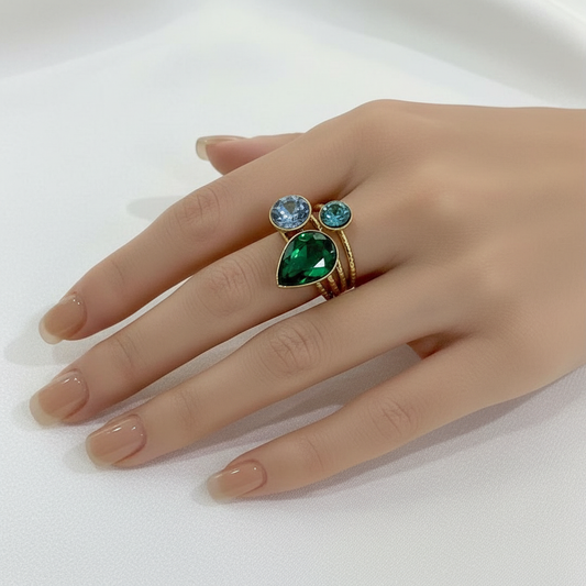 Anello Goccia Crystal